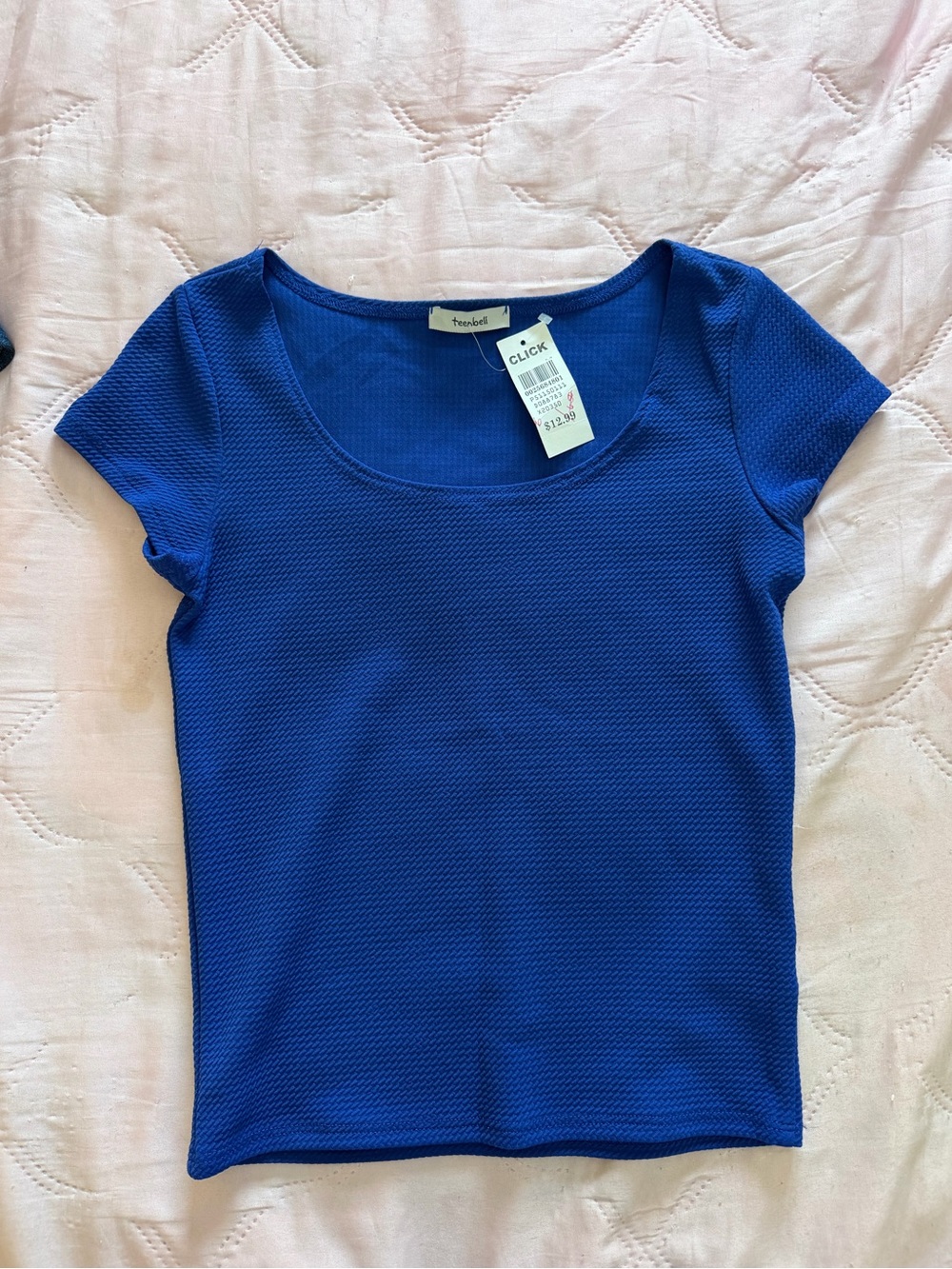 Teenbell Royal Blue Scoop Neck Short Sleeve Tee